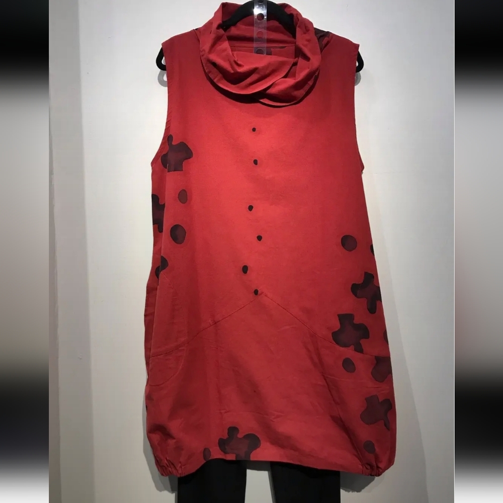 Chic Red Dress with Black Accents